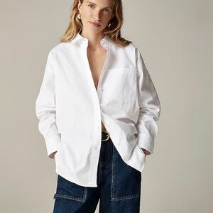 J. Crew Etienne Oversized White Poplin Shirt- Sz XS